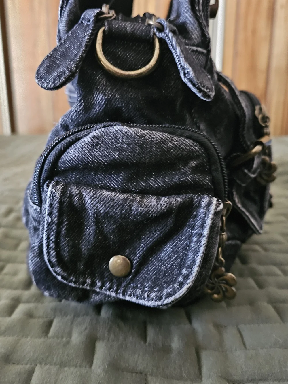 Angel Kiss Acid Wash Gray Hobo Bag
